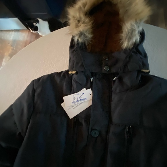 NWT Polar Parka Men's Black Parka with Faux Fur Hood, Zipper Interior Fleece - Picture 10 of 13